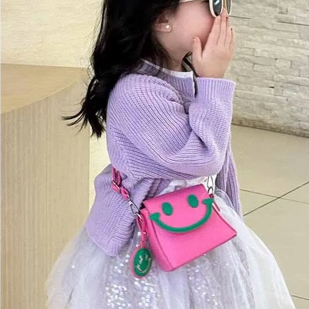 Pink Smiley Crossbody Bag
